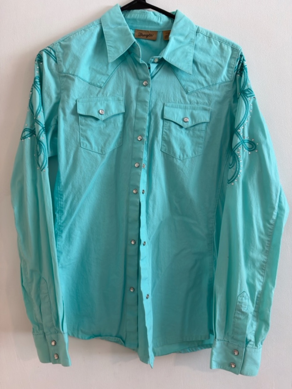 Wrangler Turquoise Western Button-Down Shirt